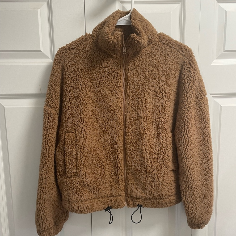Brown fuzzy zip up